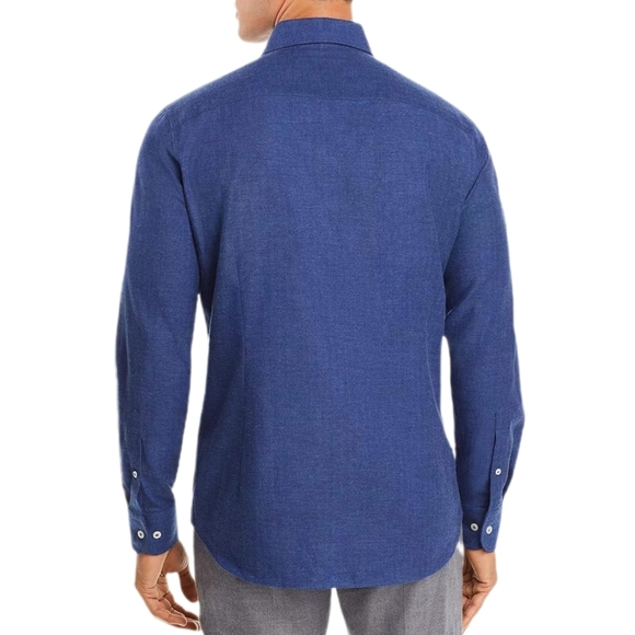 Dylan Gray Herringbone-Pattern Classic Fit Flannel Men's Casual Shirt, Size L - Picture 2 of 3